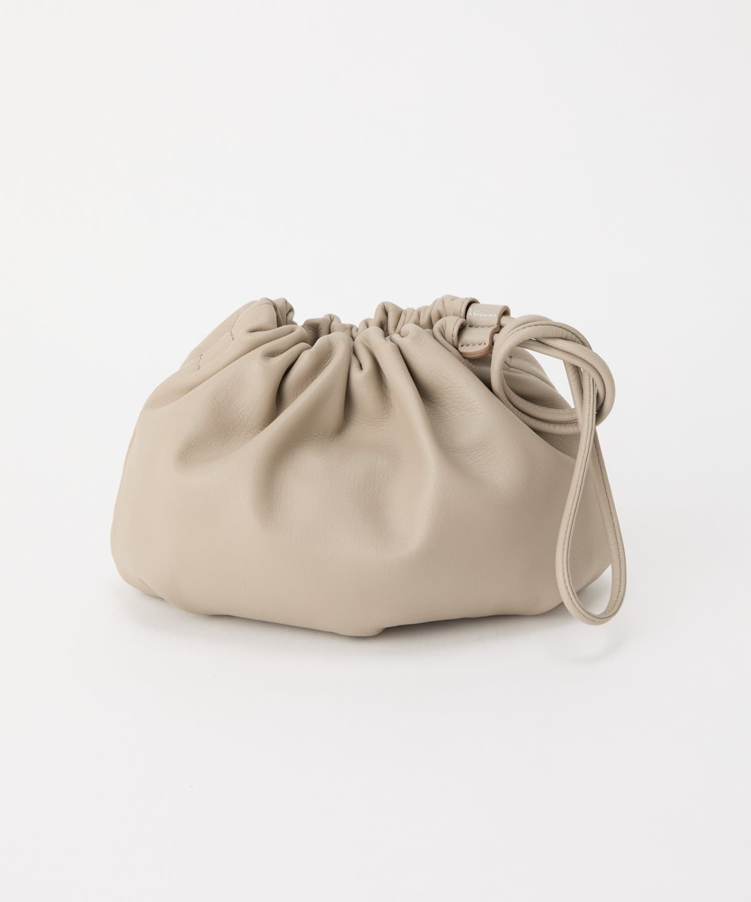 Russet [chi project] 4-way drawstring shoulder bag GrayBeige